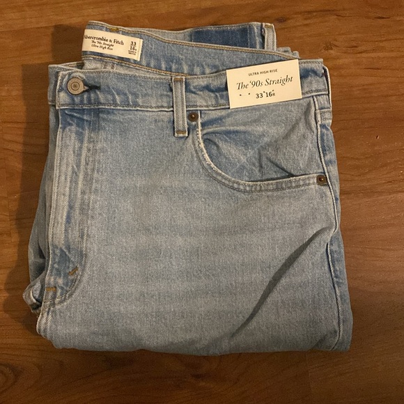 Abercrombie 90s Straight Jeans 33/16r - Picture 2 of 13